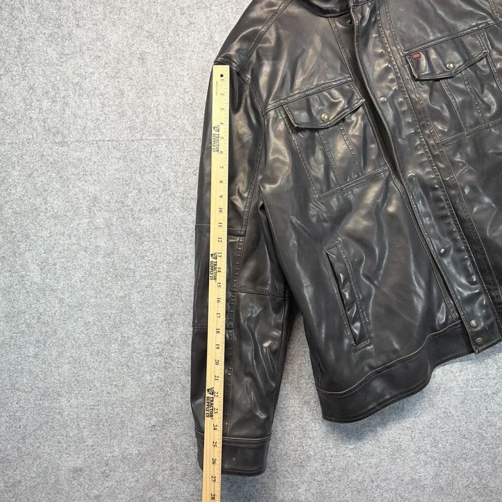 Levi's Men's Original Faux Leather Jacket Black Size XXL Full Zip Bomber Sherpa